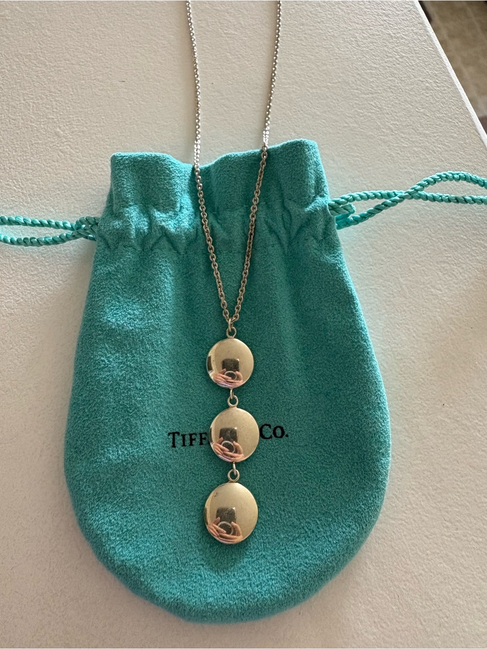 Tiffany & Co. Silver Triple Disc Pendant on Chain